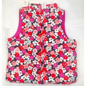 Gymboree Girl Floral Puffer Vest 4 XS